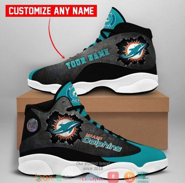 Personalized Miami Dolphins Football Nfl Air Jordan 13 Sneaker Shoes Miami Dolphins Air Jordan 13 Shoes