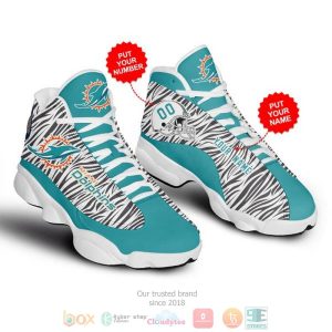 Personalized Miami Dolphins Nfl Custom Air Jordan 13 Shoes 2 Miami Dolphins Air Jordan 13 Shoes