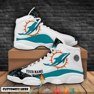 Personalized Miami Dolphins Nfl Football Team Air Jordan 13 Sneaker Shoes Miami Dolphins Air Jordan 13 Shoes