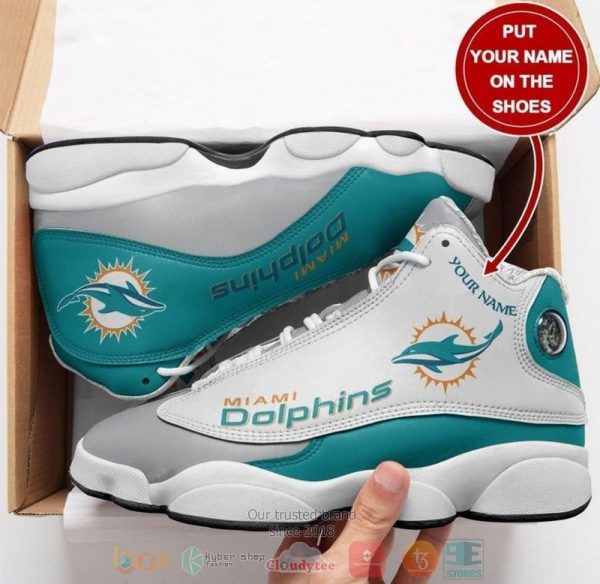 Personalized Miami Dolphins Nfl Football Team Custom Air Jordan 13 Shoes Miami Dolphins Air Jordan 13 Shoes