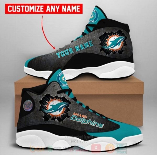 Personalized Miami Dolphins Nfl Team Air Jordan 13 Shoes Miami Dolphins Air Jordan 13 Shoes