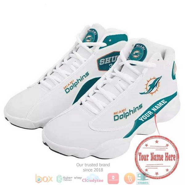 Personalized Miami Dolphins Nfl Team Big Logo 39 Gift Air Jordan 13 Sneaker Shoes Miami Dolphins Air Jordan 13 Shoes