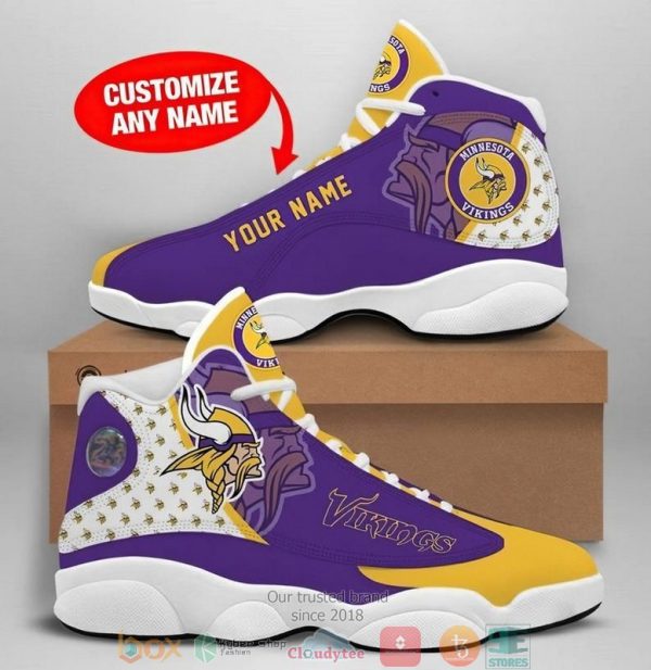 Personalized Minnesota Vikings Football Nfl 8 Air Jordan 13 Sneaker Shoes Minnesota Vikings Air Jordan 13 Shoes