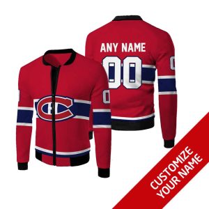 Personalized Montreal Canadiens Red Nhl Custom Bomber Jacket Montreal Canadiens Bomber Jacket