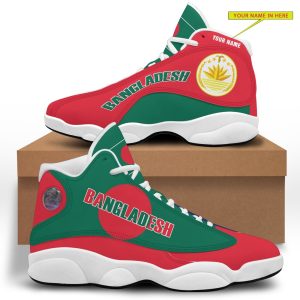 Personalized National Emblem Of Bangladesh Green Red Custom Air Jordan 13 Shoes Personalized Air Jordan 13 Shoes
