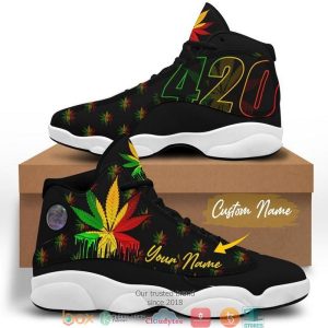 Personalized Native Weed Air Jordan 13 Sneaker Shoes Native America Air Jordan 13 Shoes