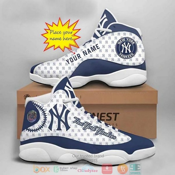 Personalized New York Yankees Football Mlb Big Logo Air Jordan 13 Sneaker Shoes New York Yankees Air Jordan 13 Shoes