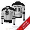 Personalized Nhl Los Angeles Kings Custom Grey Black Bomber Jacket Los Angeles Kings Bomber Jacket