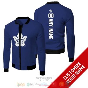 Personalized Nhl Toronto Maple Leafs Blue Custom Bomber Jacket Toronto Maple Leafs Bomber Jacket