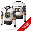 Personalized Nhl Vegas Golden Knights Custom White Grey Bomber Jacket Vegas Golden Knights Bomber Jacket