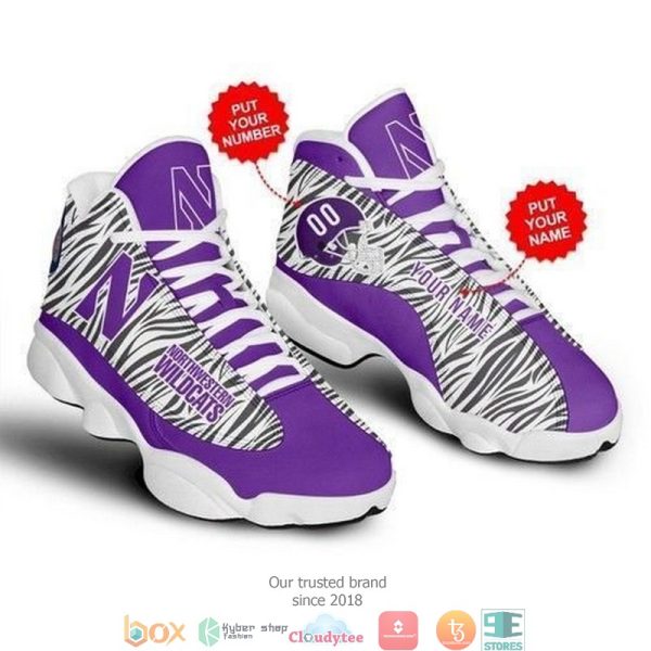 Personalized Northwestern Wildcats Football Ncaa Air Jordan 13 Sneaker Shoes Northwestern Wildcats Air Jordan 13 Shoes