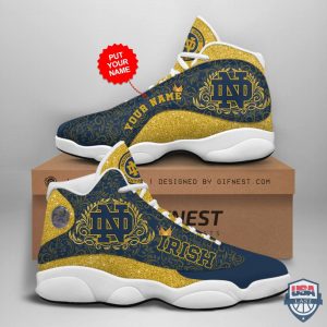 Personalized Notre Dame Fighting Irish Glitter Air Jordan 13 Shoes Notre Dame Fighting Irish Air Jordan 13 Shoes