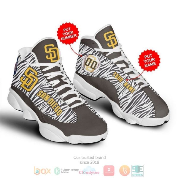 Personalized San Diego Padres Mlb Baseball Camo Custom Air Jordan 13 Shoes San Diego Padres Air Jordan 13 Shoes