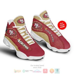 Personalized San Francisco 49Ers Nfl Custom Red Yellow Air Jordan 13 Shoes San Francisco 49Ers Air Jordan 13 Shoes