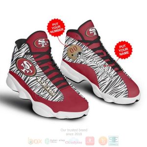 Personalized San Francisco 49Ers Nfl Custom White Red Air Jordan 13 Shoes San Francisco 49Ers Air Jordan 13 Shoes