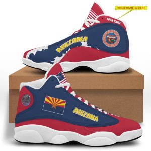 Personalized Seal Of Arizona Flag Custom Air Jordan 13 Shoes Arizona State Air Jordan 13 Shoes