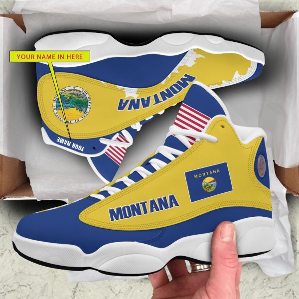 Personalized Seal Of Montana Custom Air Jordan 13 Shoes Montana Air Jordan 13 Shoes