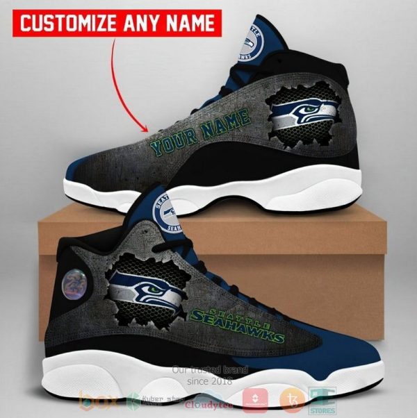 Personalized Seattle Seahawks Football Nfl Custom Air Jordan 13 Shoes Seattle Seahawks Air Jordan 13 Shoes