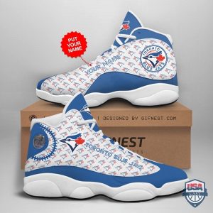 Personalized Shoes Toronto Blue Jays Air Jordan 13 Custom Name Toronto Blue Jays Air Jordan 13 Shoes