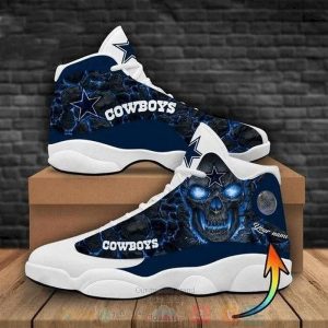 Personalized Skull Dallas Cowboys Nfl Custom Air Jordan 13 Shoes Dallas Cowboys Air Jordan 13 Shoes