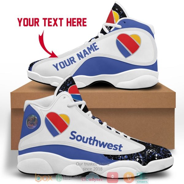 Personalized Southwest Airlines Color Plash Air Jordan 13 Sneaker Shoes American Airlines Air Jordan 13 Shoes