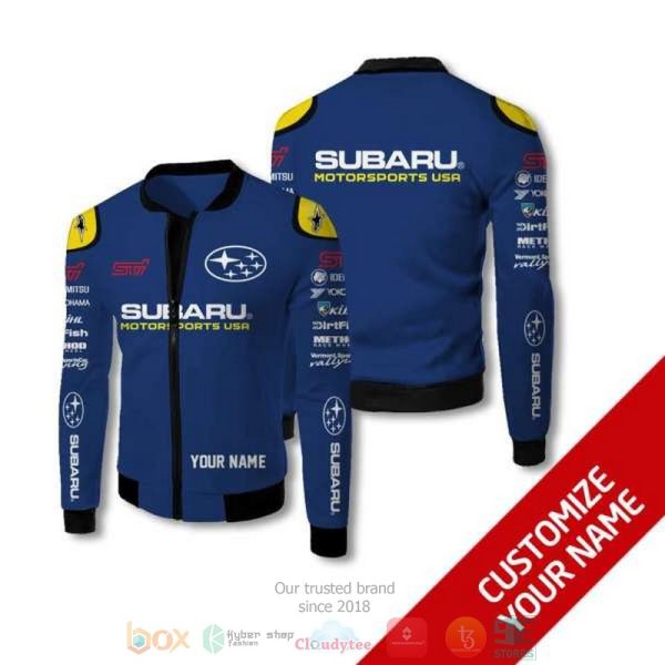 Personalized Subaru Motorsport Usa Custom Bomber Jacket Subaru Bomber Jacket