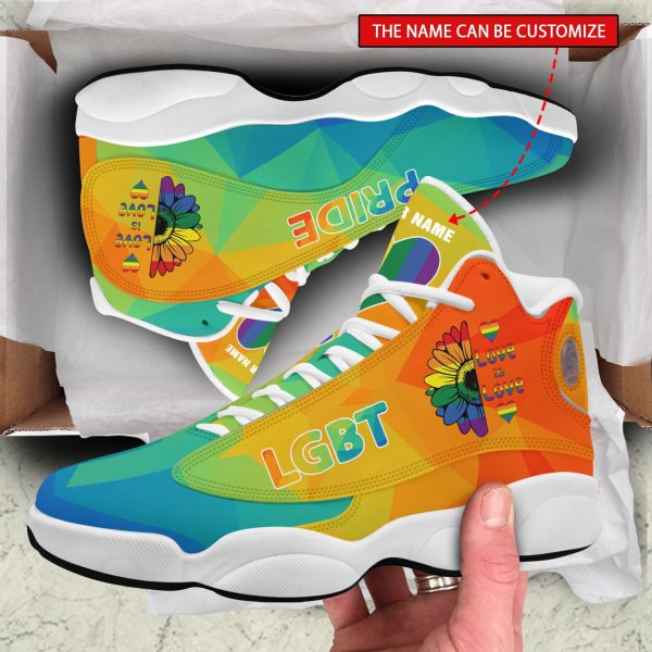 Personalized Sunflowers Lgbt Love Is Love Custom Air Jordan 13 Shoes Sunflower Air Jordan 13 Shoes