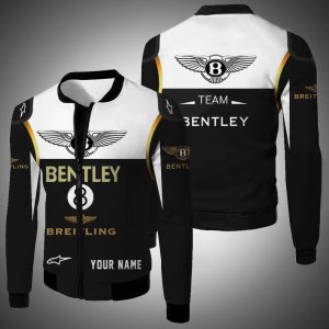 Personalized Team Bentley Black White Custom Bomber Jacket Haikyuu Bomber Jacket