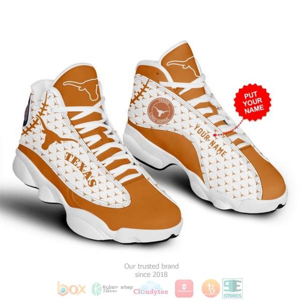 Personalized Texas Longhorns Ncaa Football Custom Air Jordan 13 Shoes Texas Longhorns Air Jordan 13 Shoes