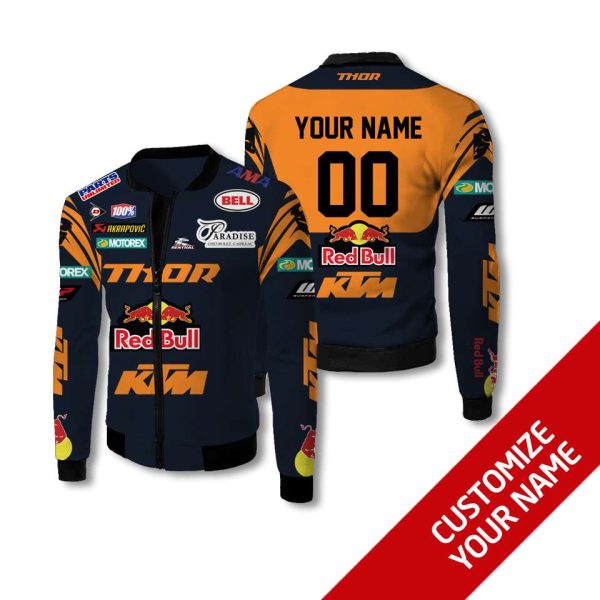 Personalized Thor Red Bull Ktm Custom Bomber Jacket Thor Bomber Jacket