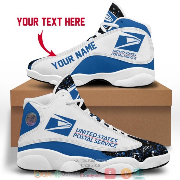 Personalized Usps United States Postal Service Color Plash Air Jordan 13 Sneaker Shoes Usps Air Jordan 13 Shoes