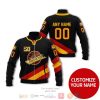 Personalized Vancouver Canucks Nhl Custom Black Red Yellow Bomber Jacket Vancouver Canucks Bomber Jacket