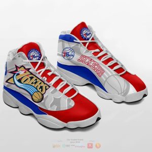 Philadelphia 76Ers Sixers Nba Red Grey Air Jordan 13 Shoes Philadelphia 76Ers Air Jordan 13 Shoes