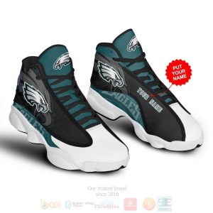 Philadelphia Eagles Football Team Nfl Custom Name Air Jordan 13 Shoes Philadelphia Eagles Air Jordan 13 Shoes