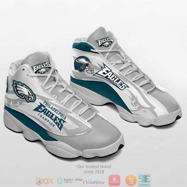 Philadelphia Eagles Nfl Big Logo Football Team 7 Air Jordan 13 Sneaker Shoes Philadelphia Eagles Air Jordan 13 Shoes