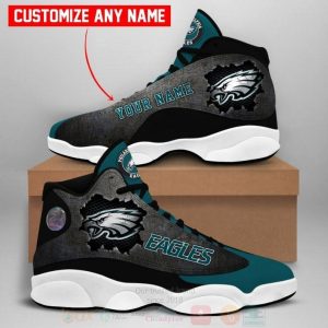 Philadelphia Eagles Nfl Big Logo Football Team Custom Name Air Jordan 13 Shoes Philadelphia Eagles Air Jordan 13 Shoes