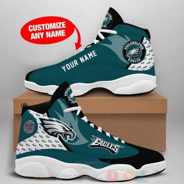 Philadelphia Eagles Nfl Custom Name Air Jordan 13 Shoes 2 Philadelphia Eagles Air Jordan 13 Shoes