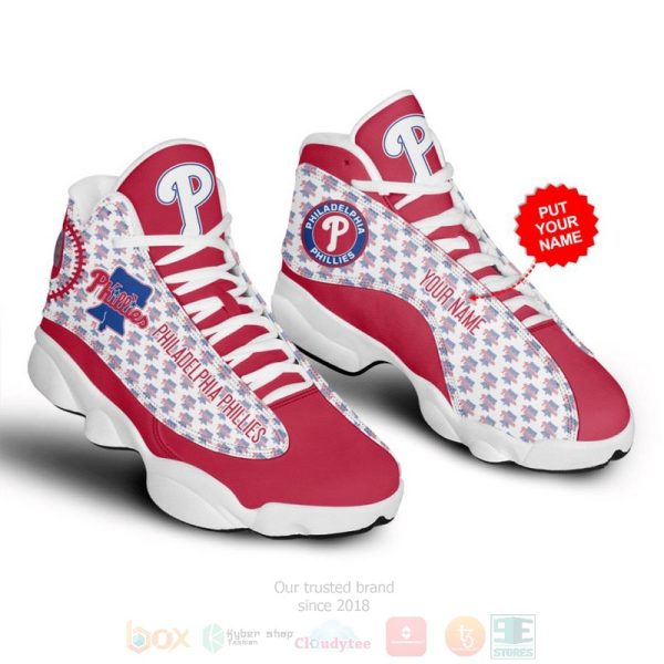 Philadelphia Phillies Mlb Custom Name Air Jordan 13 Shoes Philadelphia Phillies Air Jordan 13 Shoes