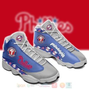 Philadelphia Phillies Mlb Team Grey Blue Air Jordan 13 Shoes Philadelphia Phillies Air Jordan 13 Shoes