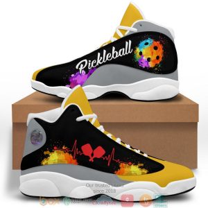 Pickleball Heartbeat Watercolor Air Jordan 13 Sneaker Shoes Pickleball Air Jordan 13 Shoes