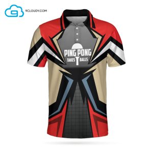 Pingpong Takes Balls Red Table Tennis Full Printing Polo Shirt Tennis Polo Shirts