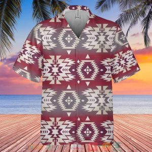 Turquoise Blue Pattern Breastplate Native American Hawaiian Shirt 3D