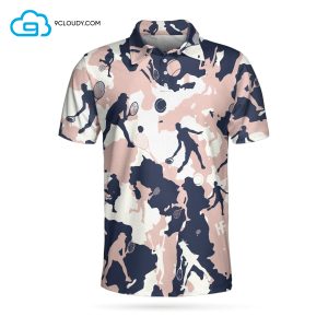 Pink Camouflage Tennis Girl V2 Full Printing Polo Shirt Tennis Polo Shirts