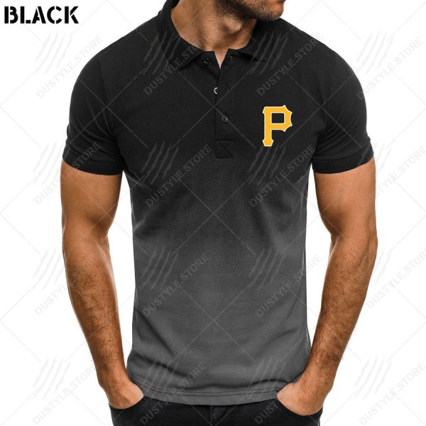 Pittsburgh Pirates Men Gradient Polo Shirt