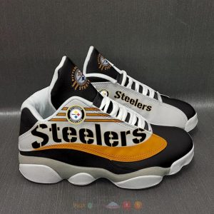 Pittsburgh Steelers Black Grey Yellow Air Jordan 13 Shoes Pittsburgh Steelers Air Jordan 13 Shoes