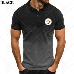 Pittsburgh Steelers Men Gradient Polo Shirt Pittsburgh Steelers Polo Shirts