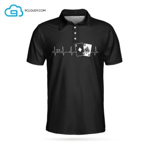 Poker Heartbeat Full Printing Polo Shirt Poker Polo Shirts