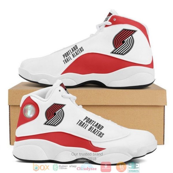 Portland Trail Blazers Nba Football Team Big Logo Air Jordan 13 Sneaker Shoes Portland Trail Blazers Air Jordan 13 Shoes