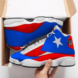 Puerto Rico Flag All Over Printed Air Jordan 13 Sneakers Puerto Rico Air Jordan 13 Shoes