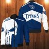 Punisher Skull Tennessee Titans 3D Bomber Jacket Tennessee Titans Bomber Jacket